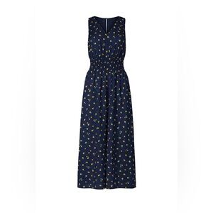 Kate Spade New York Garden Daisy Navy Blue Floral Wide Leg Jumpsuit